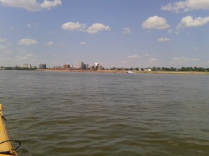 THE Evansville, Indiana skyline...complete with barge cameo. 